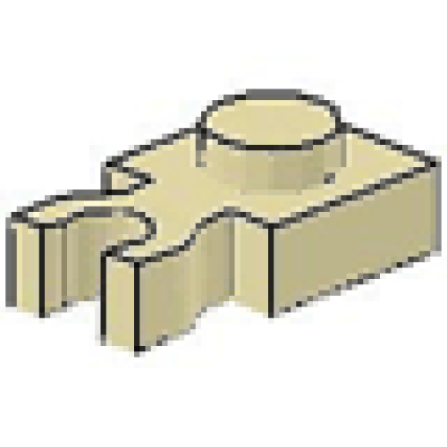 Деталь LEGO 4085 Plate, Modified 1 x 1 with Clip Vertical (Undetermined Type) - Tan
