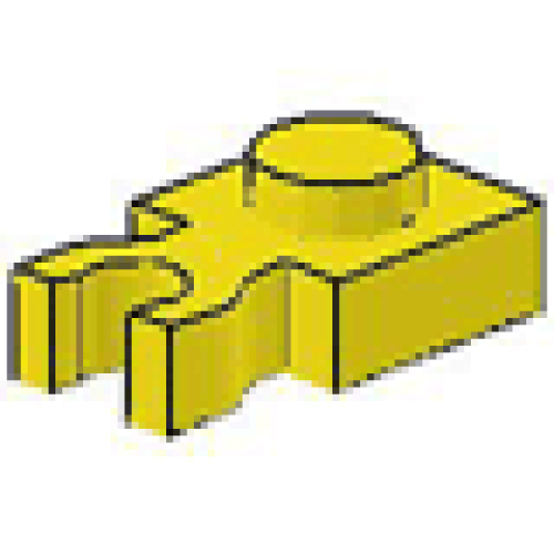 Деталь LEGO 4085 Plate, Modified 1 x 1 with Clip Vertical (Undetermined Type) - Yellow