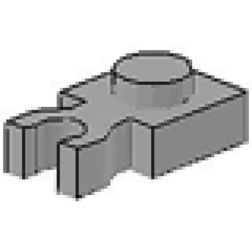 Деталь LEGO 4085 Plate, Modified 1 x 1 with Clip Vertical (Undetermined Type) - Light Gray