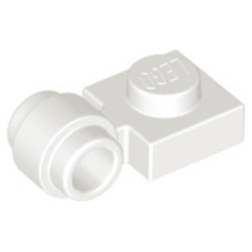 Деталь LEGO 4081b Plate, Modified 1 x 1 with Light Attachment - Thick Ring - White