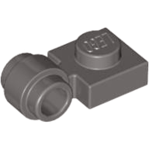 Деталь LEGO 4081b Plate, Modified 1 x 1 with Light Attachment - Thick Ring - Dark Gray