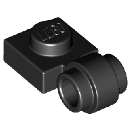 Деталь LEGO 4081b Plate, Modified 1 x 1 with Light Attachment - Thick Ring - Black