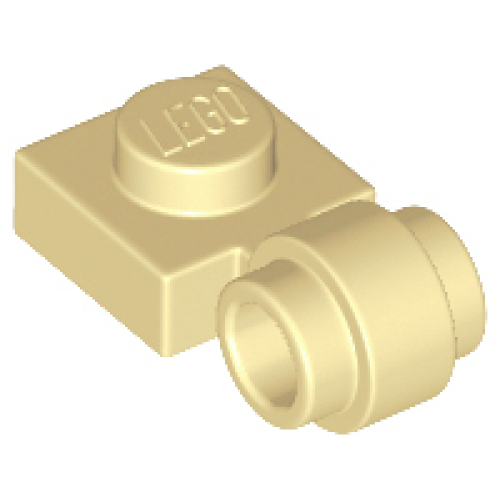 Деталь LEGO 4081b Plate, Modified 1 x 1 with Light Attachment - Thick Ring - Tan