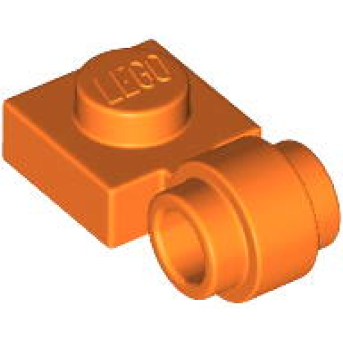 Деталь LEGO 4081b Plate, Modified 1 x 1 with Light Attachment - Thick Ring - Orange