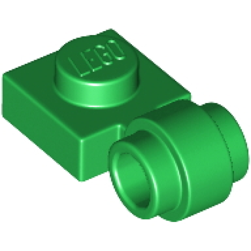 Деталь LEGO 4081b Plate, Modified 1 x 1 with Light Attachment - Thick Ring - Green