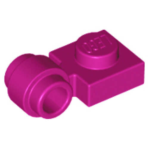 Деталь LEGO 4081b Plate, Modified 1 x 1 with Light Attachment - Thick Ring - Magenta