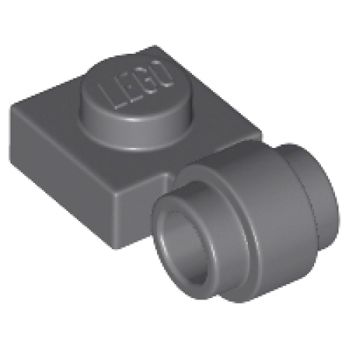 Деталь LEGO 4081b Plate, Modified 1 x 1 with Light Attachment - Thick Ring - Dark Bluish Gray