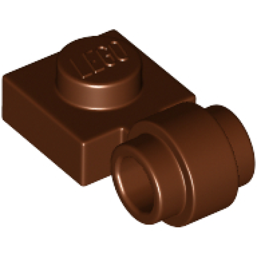 Деталь LEGO 4081b Plate, Modified 1 x 1 with Light Attachment - Thick Ring - Reddish Brown