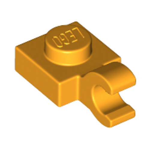 Деталь LEGO 61252 Plate, Modified 1 x 1 with Open O Clip (Horizontal Grip) - Bright Light Orange