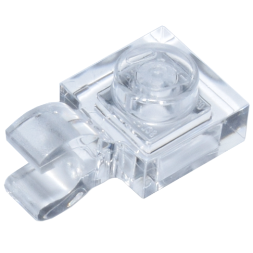 Деталь LEGO 61252 Plate, Modified 1 x 1 with Open O Clip (Horizontal Grip) - Trans-Clear