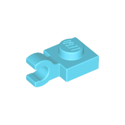 Plate, Modified 1 x 1 with Open O Clip (Horizontal Grip) - Medium Azure