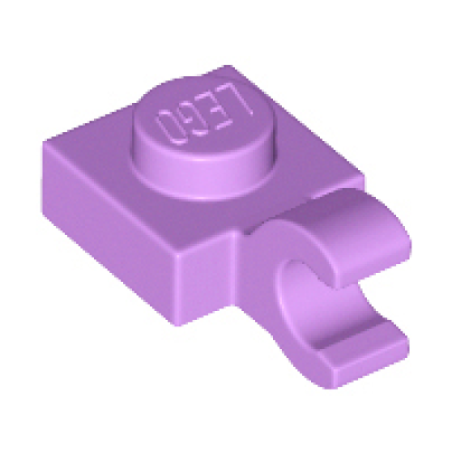Деталь LEGO 61252 Plate, Modified 1 x 1 with Open O Clip (Horizontal Grip) - Medium Lavender