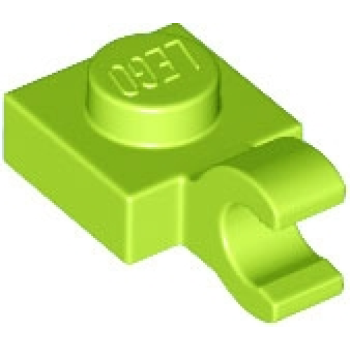Деталь LEGO 61252 Plate, Modified 1 x 1 with Open O Clip (Horizontal Grip) - Lime