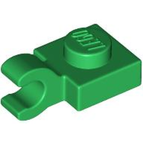 Деталь LEGO 61252 Plate, Modified 1 x 1 with Open O Clip (Horizontal Grip) - Green