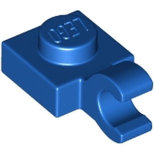 Деталь LEGO 61252 Plate, Modified 1 x 1 with Open O Clip (Horizontal Grip) - Blue