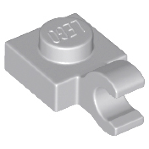 Деталь LEGO 61252 Plate, Modified 1 x 1 with Open O Clip (Horizontal Grip) - Light Bluish Gray
