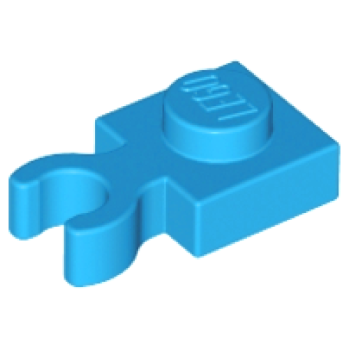 Деталь LEGO 4085d Plate, Modified 1 x 1 with Open O Clip Thick (Vertical Grip) - Dark Azure