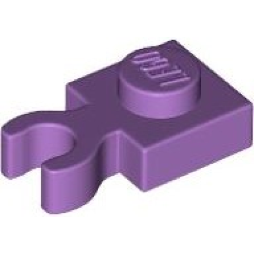 Деталь LEGO 4085d Plate, Modified 1 x 1 with Open O Clip Thick (Vertical Grip) - Medium Lavender