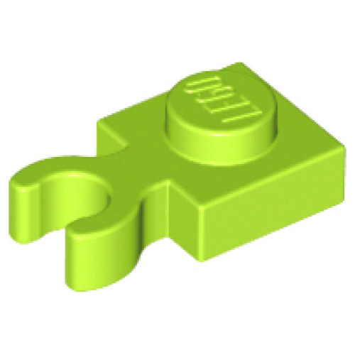 Деталь LEGO 4085d Plate, Modified 1 x 1 with Open O Clip Thick (Vertical Grip) - Lime