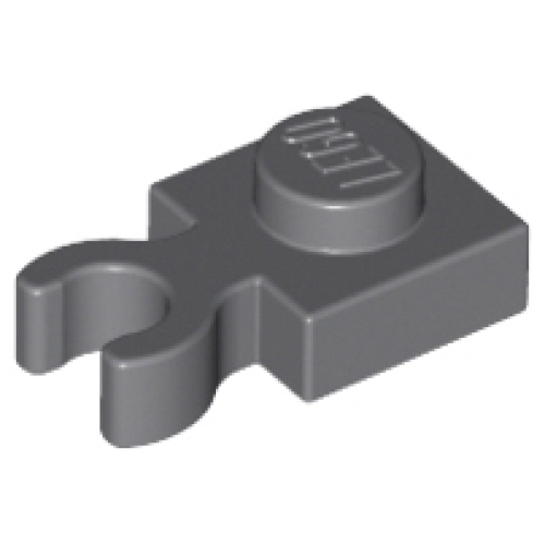 Деталь LEGO 4085d Plate, Modified 1 x 1 with Open O Clip Thick (Vertical Grip) - Dark Bluish Gray