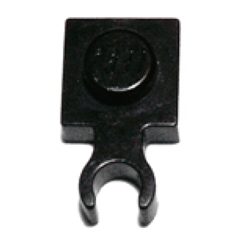Деталь LEGO 4085a Plate, Modified 1 x 1 with Open O Clip Thin (Vertical Grip) - Black