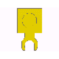 Plate, Modified 1 x 1 with Open O Clip Thin (Vertical Grip) - Yellow