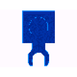 Plate, Modified 1 x 1 with Open O Clip Thin (Vertical Grip) - Blue