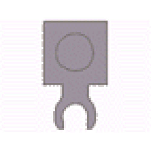 Деталь LEGO 4085a Plate, Modified 1 x 1 with Open O Clip Thin (Vertical Grip) - Light Gray