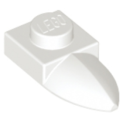 Plate, Modified 1 x 1 with Tooth Horizontal - White