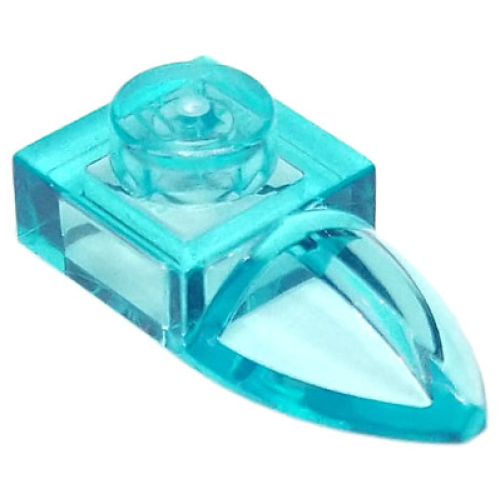 Деталь LEGO 49668 Plate, Modified 1 x 1 with Tooth Horizontal - Trans-Light Blue