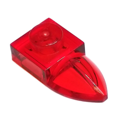 Plate, Modified 1 x 1 with Tooth Horizontal - Trans-Red