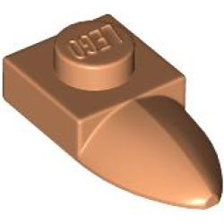 Plate, Modified 1 x 1 with Tooth Horizontal - Nougat