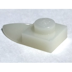 Plate, Modified 1 x 1 with Tooth Horizontal - Glow In Dark Opaque