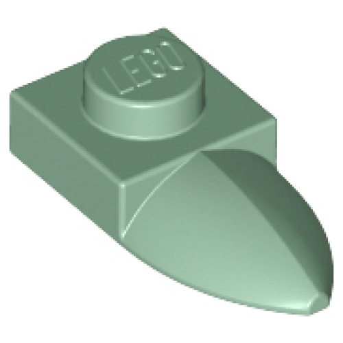 Деталь LEGO 49668 Plate, Modified 1 x 1 with Tooth Horizontal - Sand Green