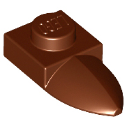 Plate, Modified 1 x 1 with Tooth Horizontal - Reddish Brown