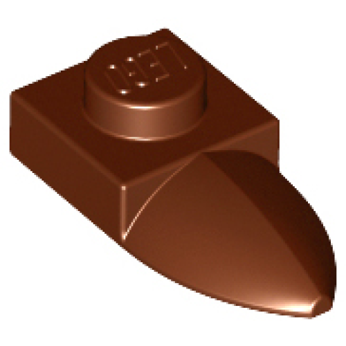 Деталь LEGO 49668 Plate, Modified 1 x 1 with Tooth Horizontal - Reddish Brown