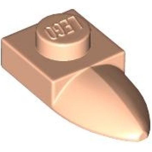 Деталь LEGO 49668 Plate, Modified 1 x 1 with Tooth Horizontal - Light Nougat