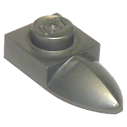 Plate, Modified 1 x 1 with Tooth Horizontal - Flat Silver