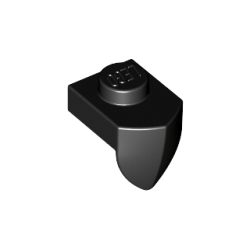 Plate, Modified 1 x 1 with Tooth Vertical - Black