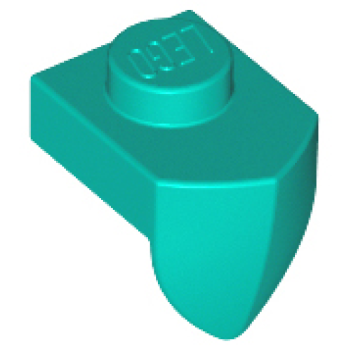 Деталь LEGO 15070 Plate, Modified 1 x 1 with Tooth Vertical - Dark Turquoise