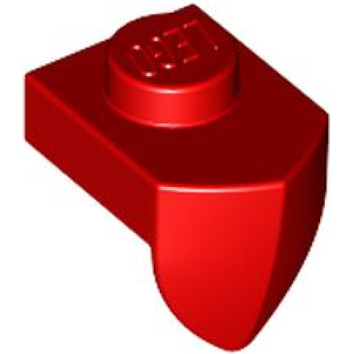 Деталь LEGO 15070 Plate, Modified 1 x 1 with Tooth Vertical - Red