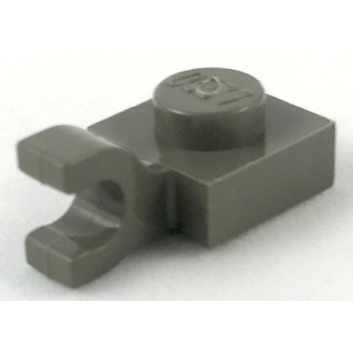 Деталь LEGO 6019 Plate, Modified 1 x 1 with U Clip (Horizontal Grip) - Dark Gray