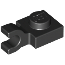 Plate, Modified 1 x 1 with U Clip (Horizontal Grip) - Black