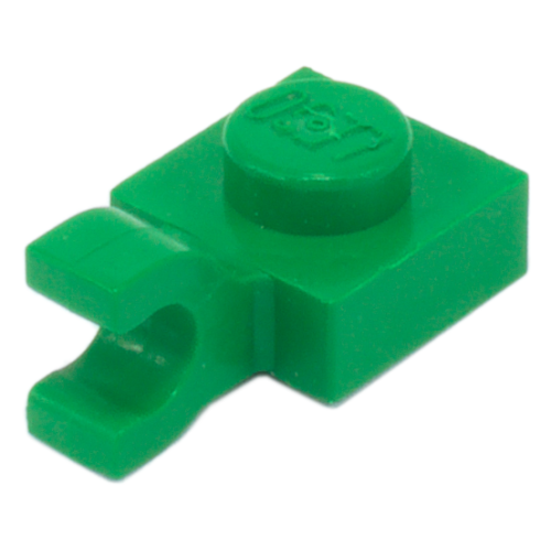 Деталь LEGO 6019 Plate, Modified 1 x 1 with U Clip (Horizontal Grip) - Green