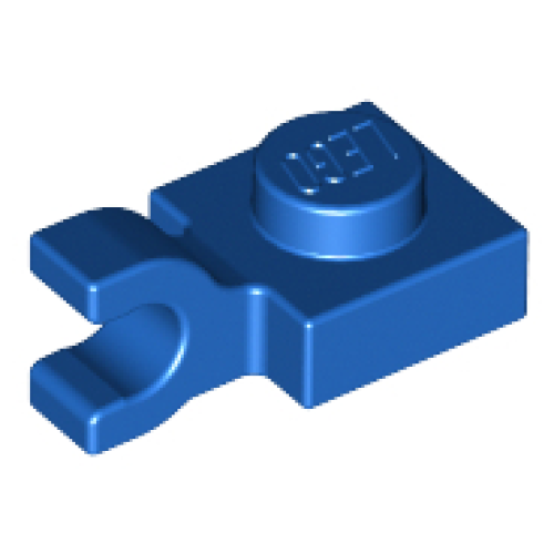 Деталь LEGO 6019 Plate, Modified 1 x 1 with U Clip (Horizontal Grip) - Blue