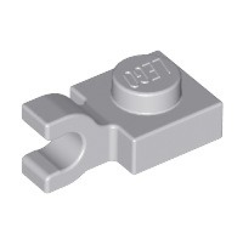 Деталь LEGO 6019 Plate, Modified 1 x 1 with U Clip (Horizontal Grip) - Light Bluish Gray
