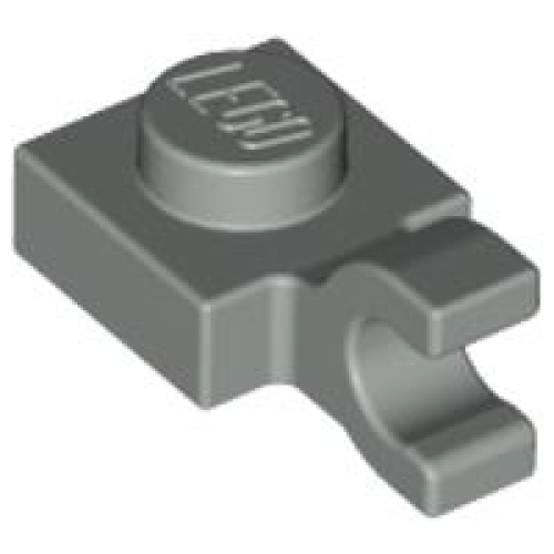 Деталь LEGO 6019 Plate, Modified 1 x 1 with U Clip (Horizontal Grip) - Light Gray