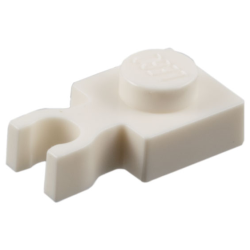 Plate, Modified 1 x 1 with U Clip Thin (Vertical Grip) - White