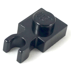 Plate, Modified 1 x 1 with U Clip Thin (Vertical Grip) - Black