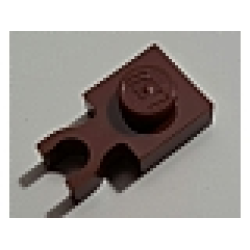 Plate, Modified 1 x 1 with U Clip Thin (Vertical Grip) - Reddish Brown